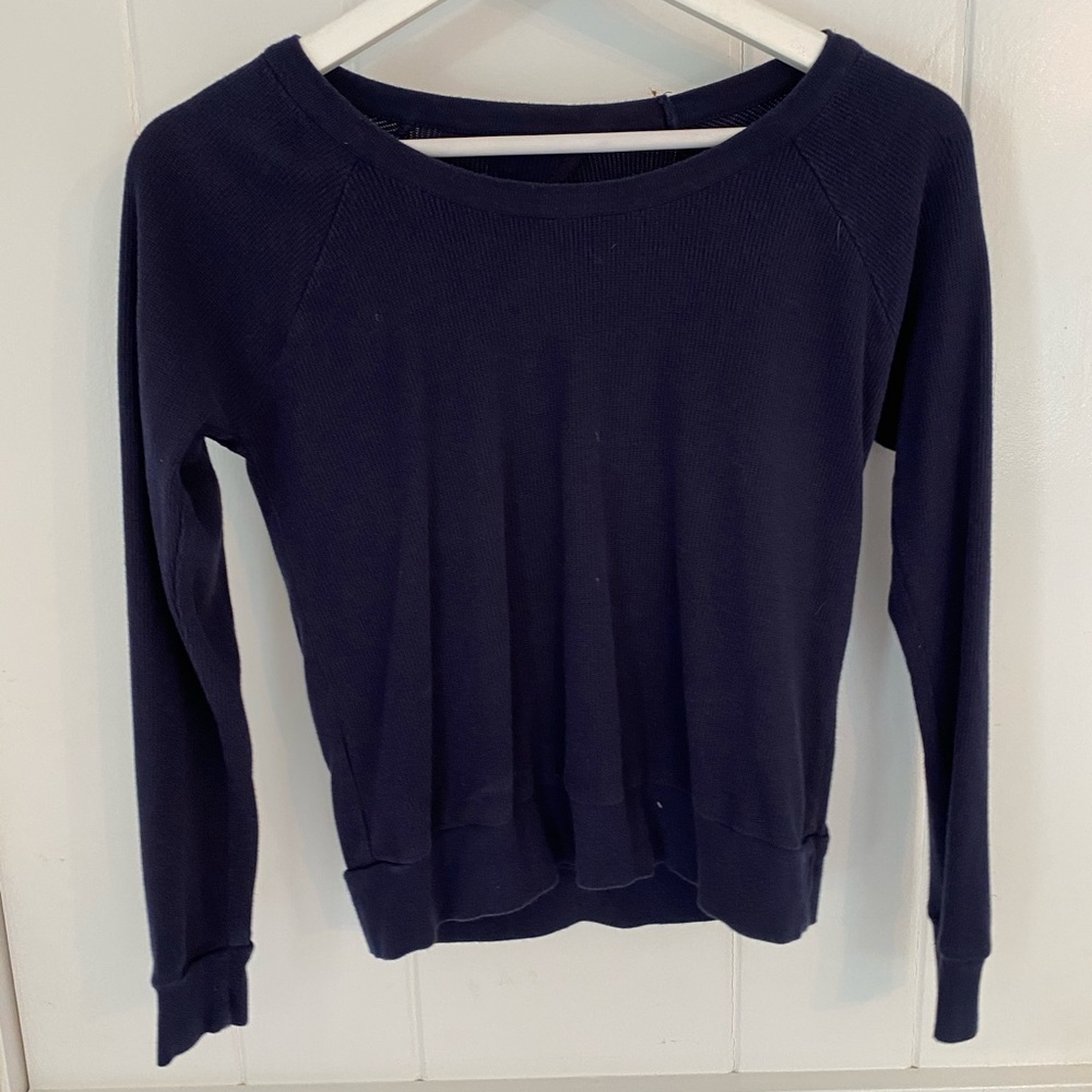 Chaser Navy Open-Back Sweater, XS